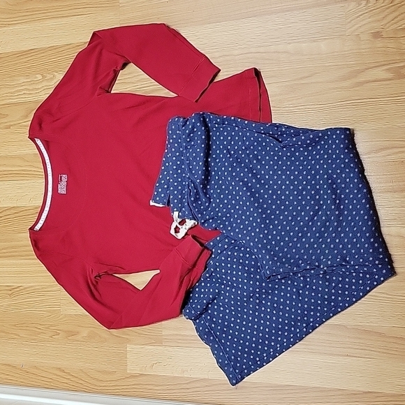 Gilligan and o'malley womens christmas thermal pajamas EUC size large - Picture 1 of 9